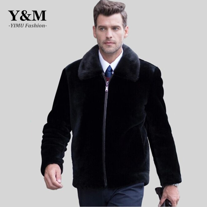 2015 ο ܿ м  ģȯ ¥ ũ  Ʈ Ŷ  β Ʈ Plue ũ XXXL 4XL  /2015 New Winter Fashion Mens Eco-friendly Faux Mink Fur Coat Jackets Man Thi